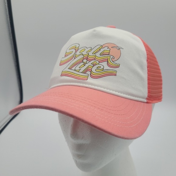 Salt Life Other - Salt Life Baseball Cap Hat Mesh Pink White Live Salty Snap Back Youth‎ NEW